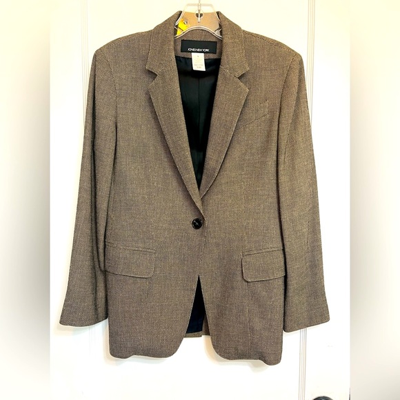 Jones New York tweed black and tan pantsuit, size 4 - Picture 3 of 14